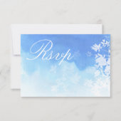 Delicate Blue Waterverf Foliage RSVP-kaart Save The Date (Voorkant)
