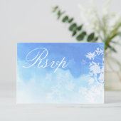 Delicate Blue Waterverf Foliage RSVP-kaart Save The Date (Staand voorkant)