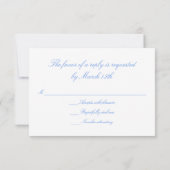 Delicate Blue Waterverf Foliage RSVP-kaart Save The Date (Achterkant)