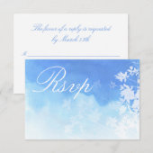 Delicate Blue Waterverf Foliage RSVP-kaart Save The Date (Voorkant / Achterkant)