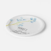 Delicate Blue Wildflower Vrijgezellenfeest Papieren Bordje (Gekanteld)