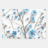 Delicate Blue Wildflowers Art Inpakpapier Vel (Voorkant 3)