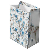 Delicate Blue Wildflowers Art Medium Cadeauzakje (Voorkant Gekanteld)