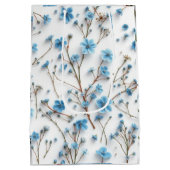 Delicate Blue Wildflowers Art Medium Cadeauzakje (Achterkant)