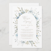 Delicate Blue Wildflowers Elopement Reception Kaart (Voorkant / Achterkant)