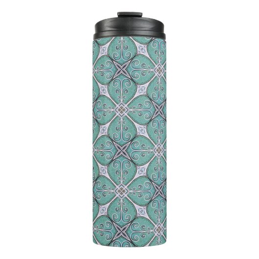Delicate Blues Thermal Tumbler Thermosbeker (Voorkant)