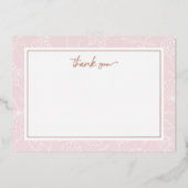 Delicate Blush Bloemige Bedank Foil Notitiekaart (Voorkant)