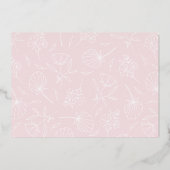 Delicate Blush Bloemige Bedank Foil Notitiekaart (Achterkant)