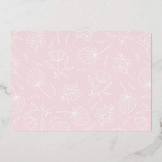 Delicate Blush Bloemige Bedank Foil Notitiekaart (Achterkant)