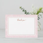 Delicate Blush Bloemige Bedank Foil Notitiekaart (Staand Voorkant)