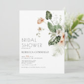Delicate Blush Bloemrijke Groene Bruiloftsborrel  Kaart (Staand voorkant)
