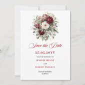 Delicate Blush Bourgondië Bloemstuk Save The Date (Voorkant)