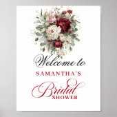 Delicate Blush Burgundy Bruiloft Uitnodiging Poste Poster (Voorkant)