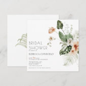 Delicate Blush Floral Greenery Vrijgezellenfeest I Bedankkaart (Voorkant / Achterkant)