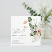 Delicate Blush Floral Greenery Vrijgezellenfeest I Bedankkaart (Staand voorkant)