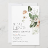 Delicate Blush Floral Greenery Vrijgezellenfeest Kaart (Voorkant)