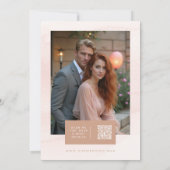 Delicate Blush Glitter Christian Cross Wedding Kaart (Achterkant)