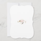 Delicate Blush Gold Floral Monogram Baby shower Kaart (Achterkant)