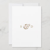 Delicate Blush Gold Flowers Monogram Weddenschap Kaart (Achterkant)