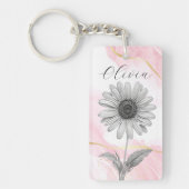 Delicate Blush Pink Daisy Flower Sleutelhanger (Voorkant)