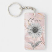 Delicate Blush Pink Daisy Flower Sleutelhanger (Voorkant)
