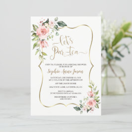 Delicate Blush Pink Floral Bridal Tea Party Kaart