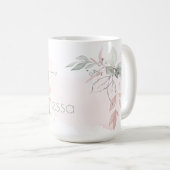 Delicate Blush Pink Rose Monogram Letter T Koffiemok (Voorkant rechts)