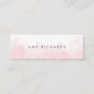 Delicate Blush Pink Waterverf Elegant Pastel Mini Visitekaartje