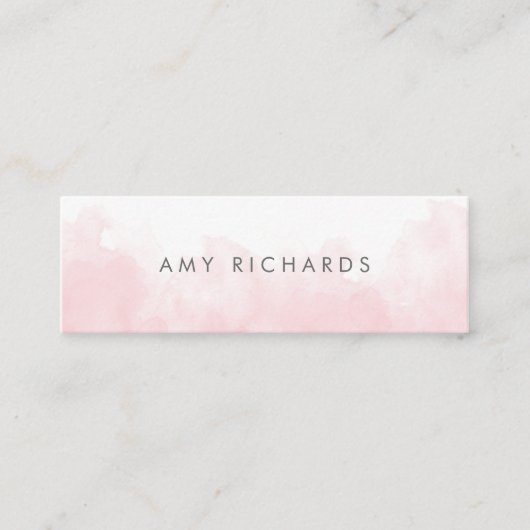 Delicate Blush Pink Waterverf Elegant Pastel Mini Visitekaartje (Voorkant)