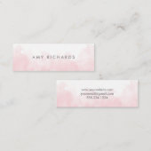 Delicate Blush Pink Waterverf Elegant Pastel Mini Visitekaartje (Voorkant / Achterkant)