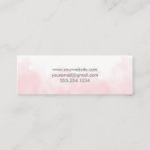Delicate Blush Pink Waterverf Elegant Pastel Mini Visitekaartje (Achterkant)