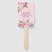 Delicate Blush Pink White Waterverf Peony Wedding Handwaaier (Achterkant)