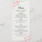 Delicate Blush Roses Wedding Theme Programmakaart (Voorkant)