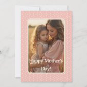 Delicate Blush Roze Moederdag Fotokaart Feestdagenkaart (Voorkant)