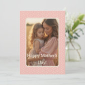 Delicate Blush Roze Moederdag Fotokaart Feestdagenkaart (Staand voorkant)