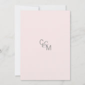 Delicate Blush Roze Stoffig Roos & Grijze Wijnstok Kaart (Achterkant)