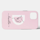 Delicate Blush Roze & Vrouwen Gezicht Omtrek Monog Case-Mate iPhone Case (Achterkant (horizontaal))