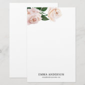 Delicate Blush-Rozen Briefpapier (Voorkant / Achterkant)