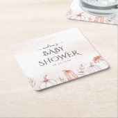 Delicate Blush Warm Tone Herfst Pumpkin Baby showe Kartonnen Onderzetters (Schuin)