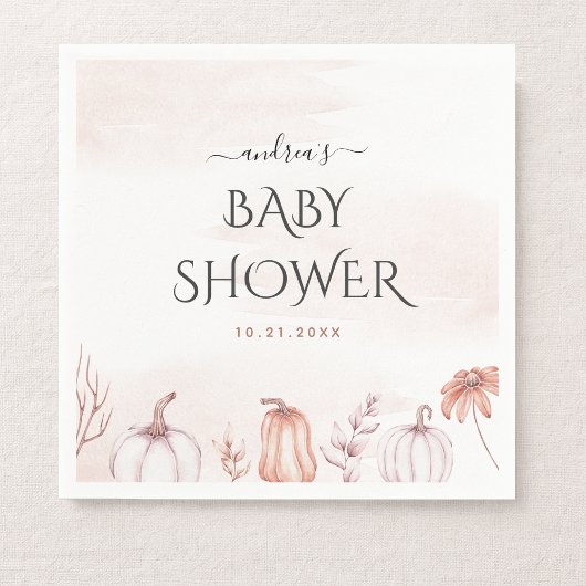 Delicate Blush Warm Tone Herfst Pumpkin Baby showe Servet