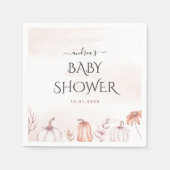 Delicate Blush Warm Tone Herfst Pumpkin Baby showe Servet (Voorkant)