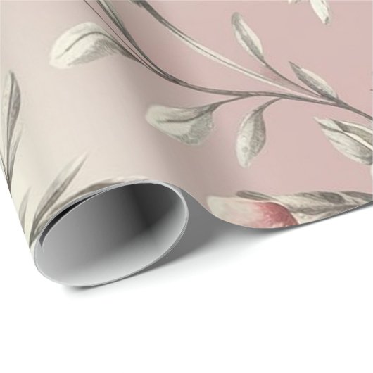 Delicate Blush Waterverf Gift Wrap Cadeaupapier (Rol Hoek)