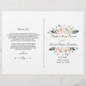 Delicate Blush White Cream Flowers Wedding Program (Voorkant)