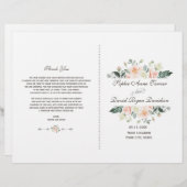 Delicate Blush White Cream Flowers Wedding Program (Voorkant / Achterkant)