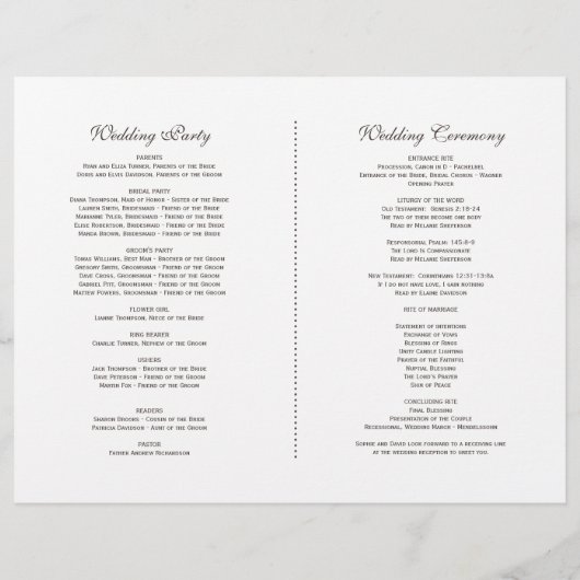 Delicate Blush White Cream Flowers Wedding Program (Achterkant)