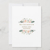 Delicate Blush White Flowers Funeral Memorial Kaart (Achterkant)