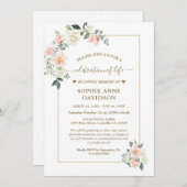 Delicate Blush White Flowers Funeral Memorial Kaart (Voorkant / Achterkant)