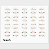 Delicate Blush White Flowers Gold Girl Baptisme Ronde Sticker (Vel)