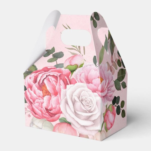 Delicate Blush White Waterverf Floral Wedding Bedankdoosjes (Achterkant)