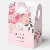Delicate Blush White Waterverf Floral Wedding Bedankdoosjes (Geopend)